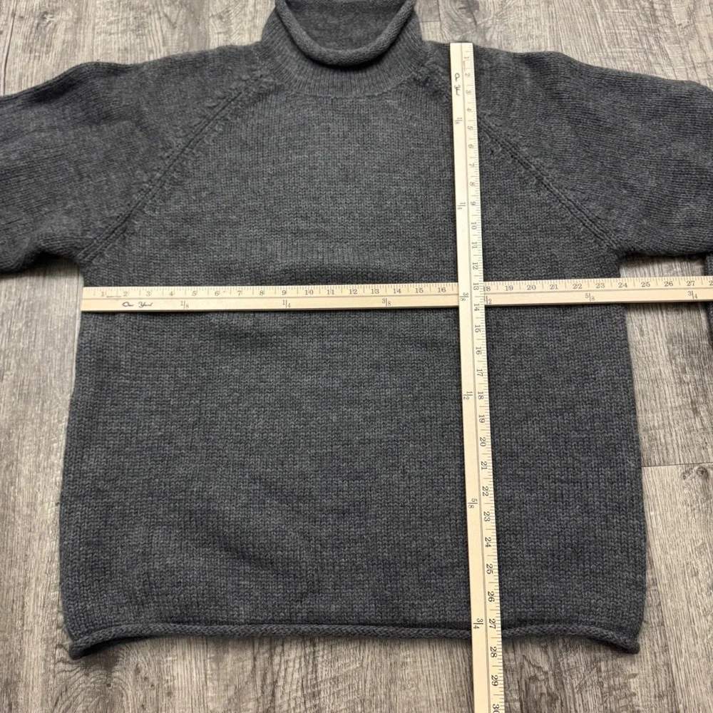 Vintage J Crew Roll Neck Sweater Oarsman Fisherman Wool Knit Pullover L
